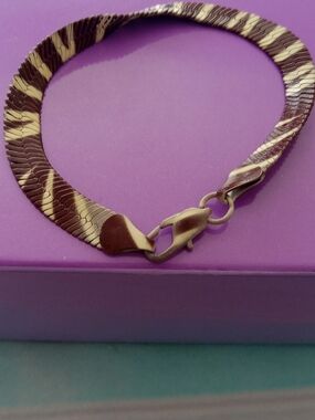 Brown and Cream Women's Herringbone Bracelet - Classic Fashion Jewelry